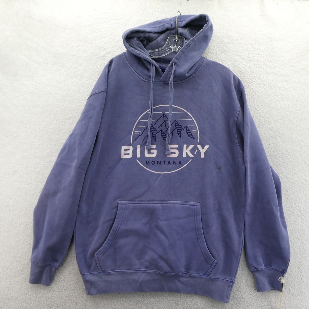 Ouray Hoodie Women Large Big Sky Montana Purple Graphic Sweatshirt Cotton Blend